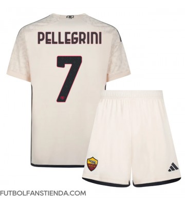 AS Roma Lorenzo Pellegrini #7 Segunda Equipación Niños 2023-24 Manga Corta (+ Pantalones cortos)